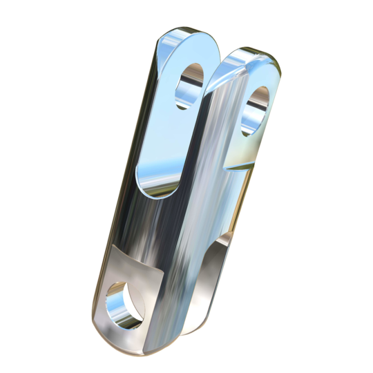 Titanium Double Jaw Toggle for 1/2 inch (13mm) Clevis pins with 0.512 inch wide jaw slots 1-5/8 inch deep, solid style